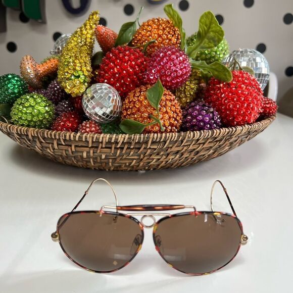 Vintage Other - True Vintage 1970s Sharp Shooter Aviator Bullet Hole Curved Arm Pilot Sunglasses